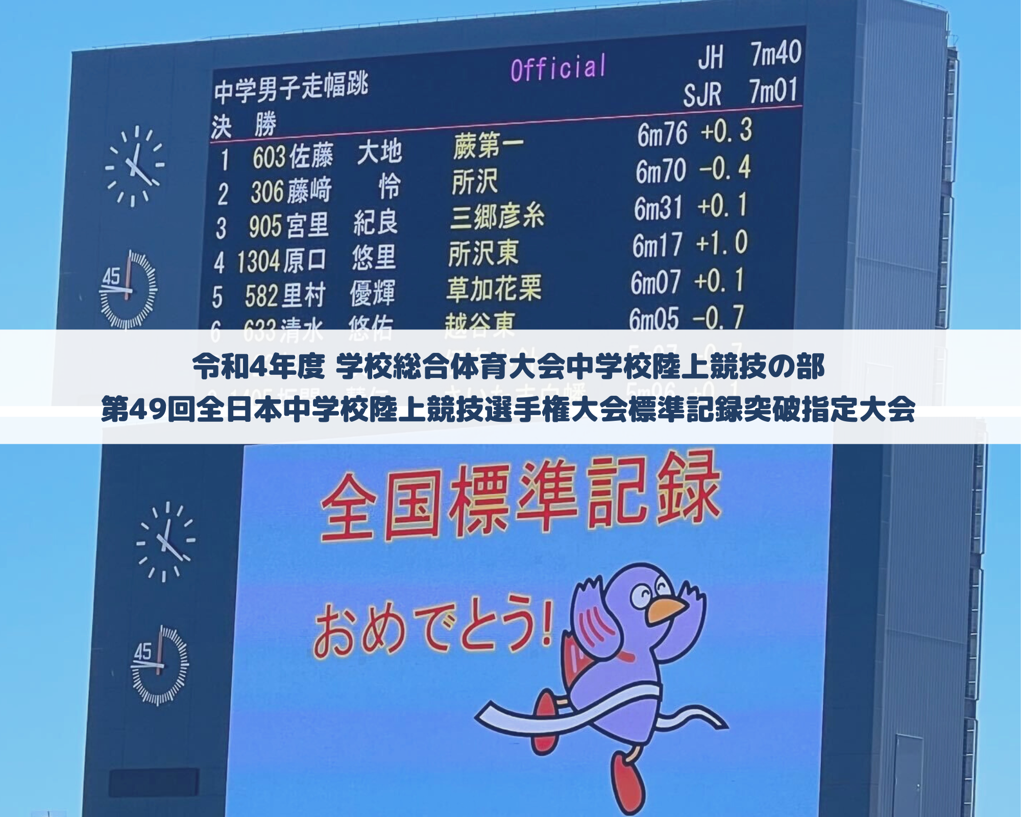 全国標準記録おめでとう！