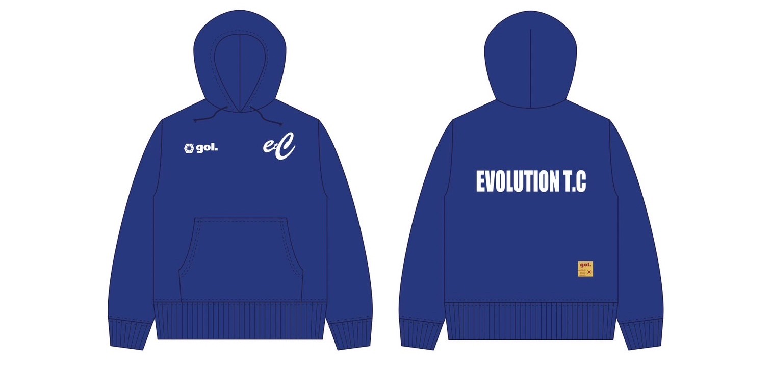 Evolution Track Clubロゴ入りスウェットパーカー（gol.製）